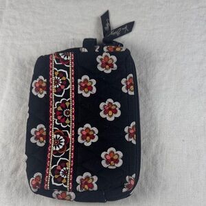 Vera Bradley Retired Black Floral Piourette  Quilted Makeup Pouch
